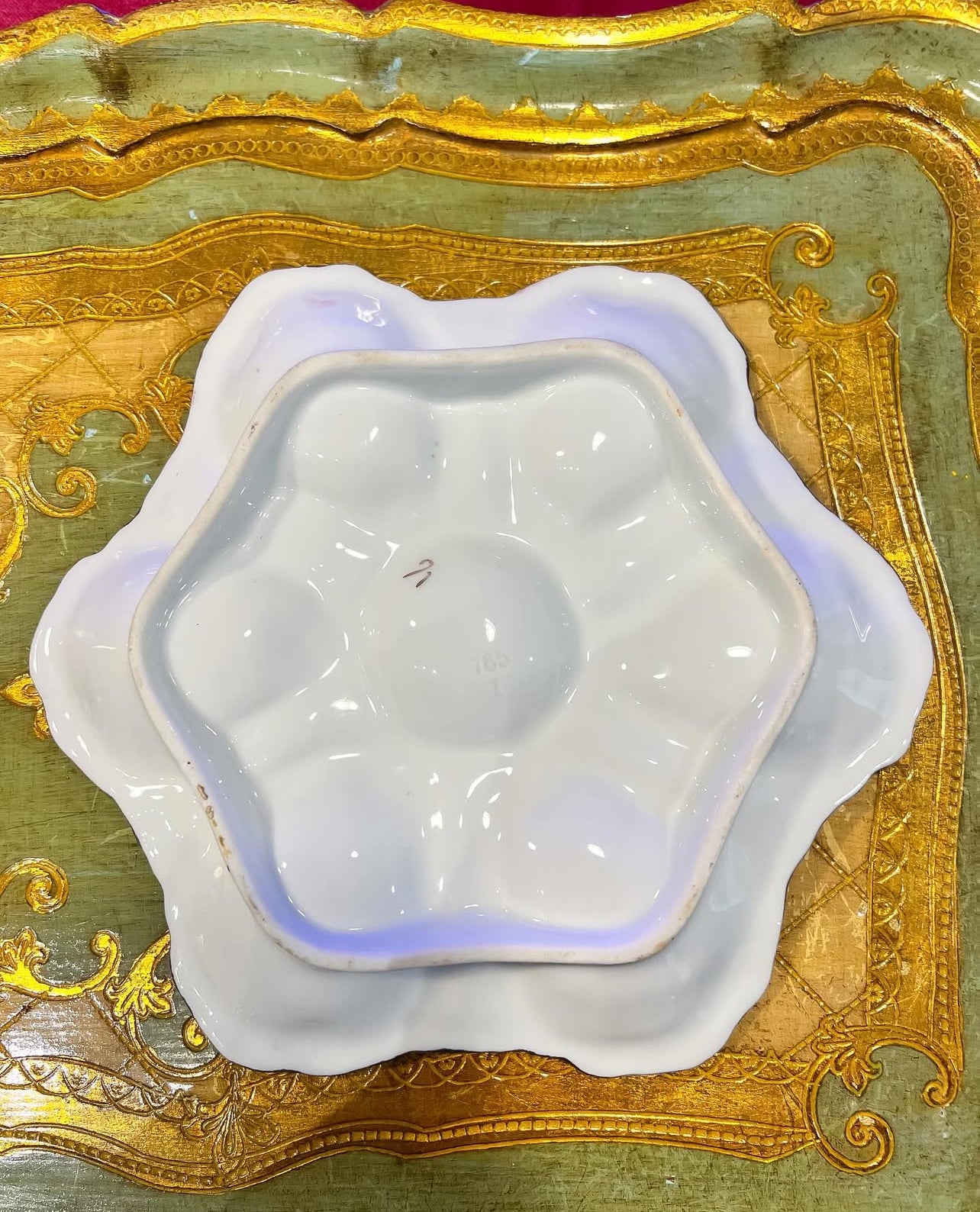 Antique French oyster plates