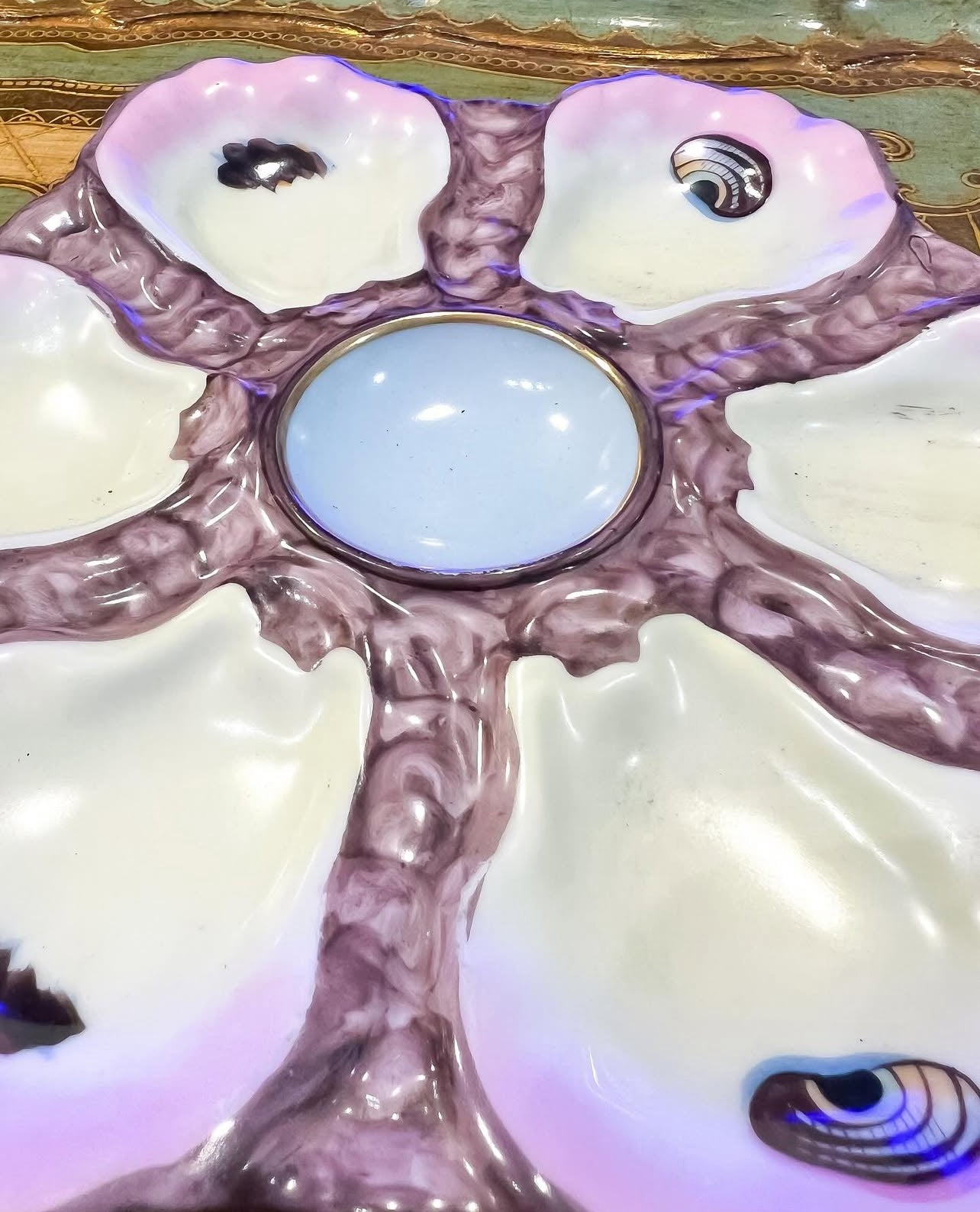 Antique French oyster plates