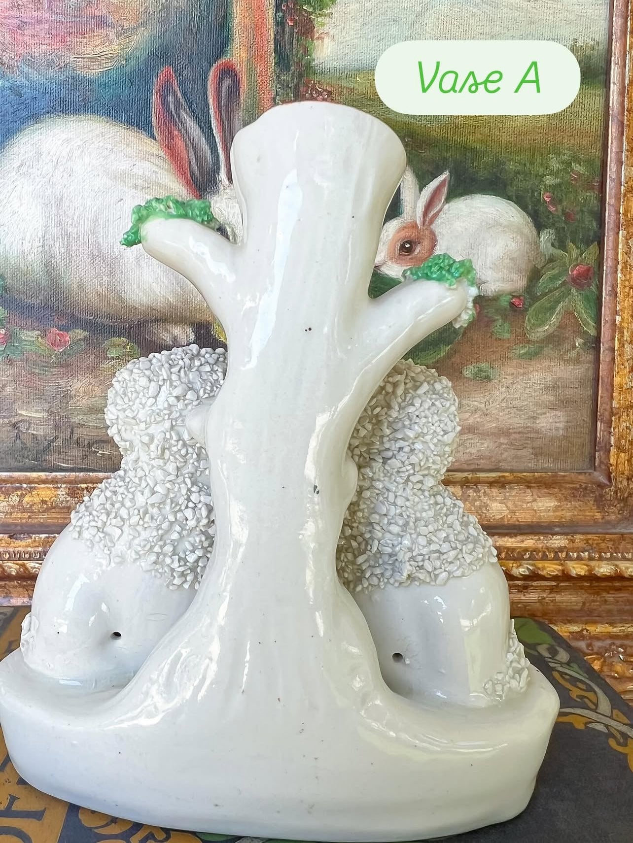 Antique confetti poodle spill vases
