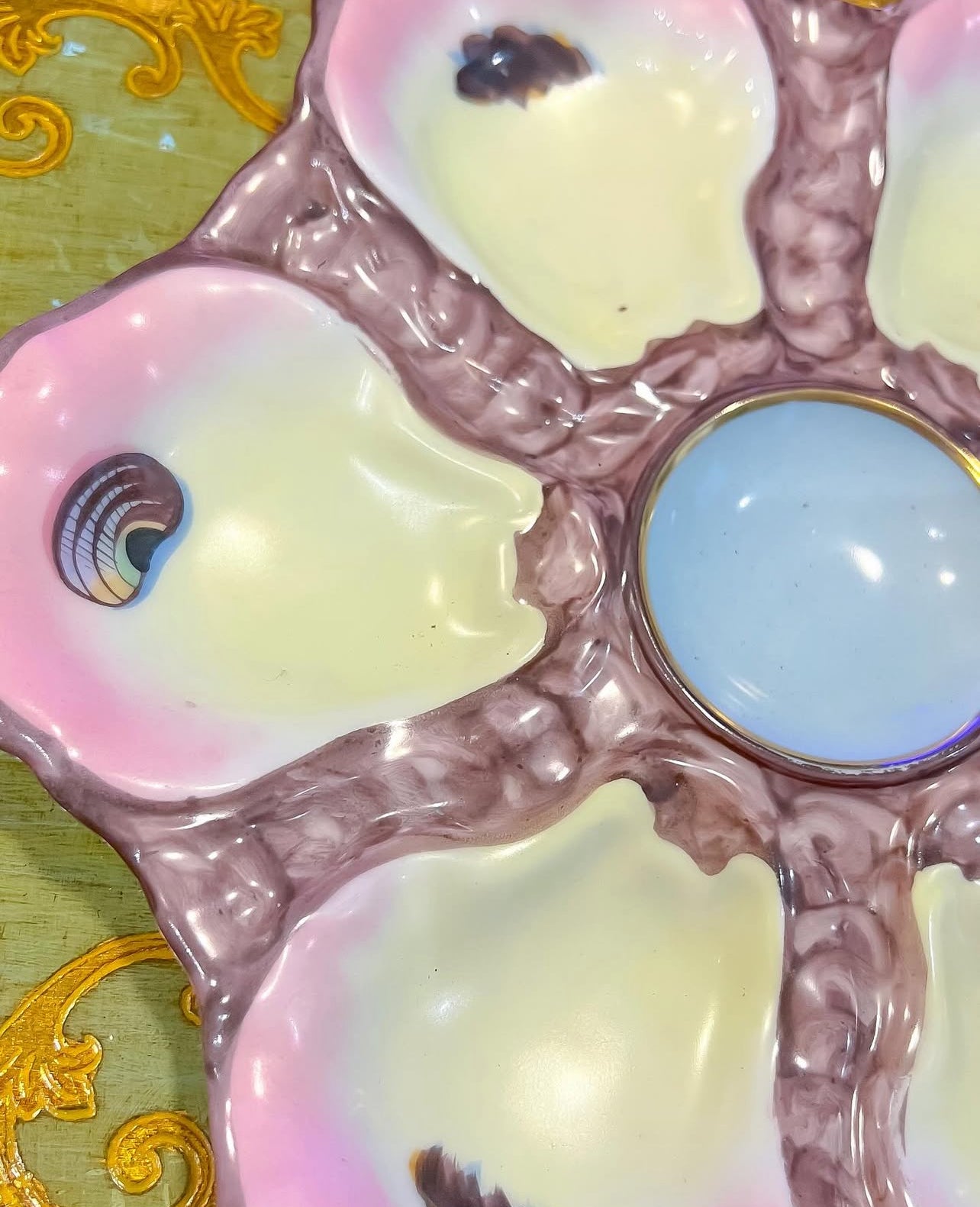 Antique French oyster plates