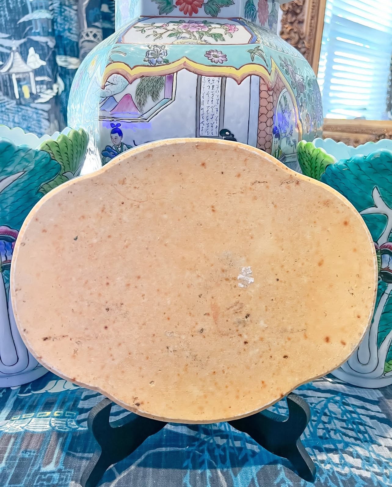 Antique rose medallion platter