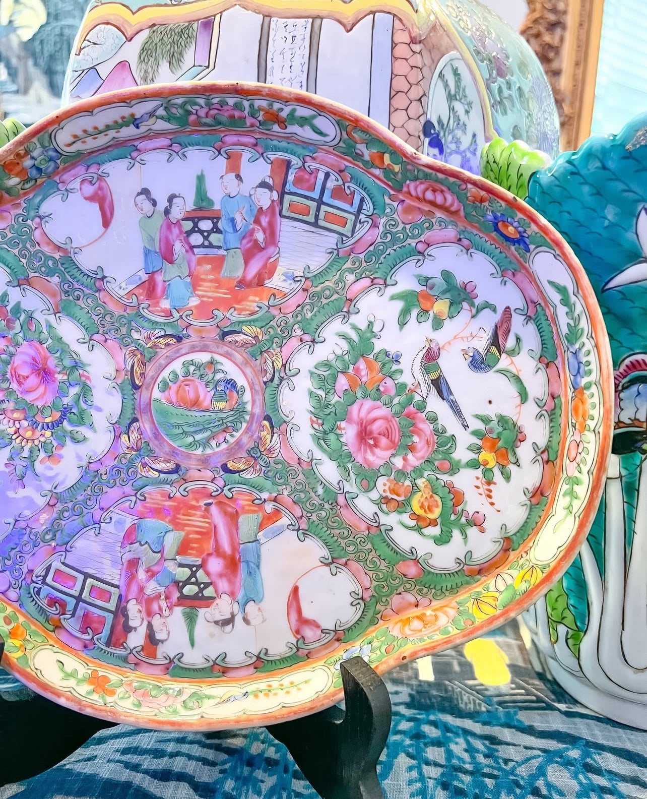 Antique rose medallion platter