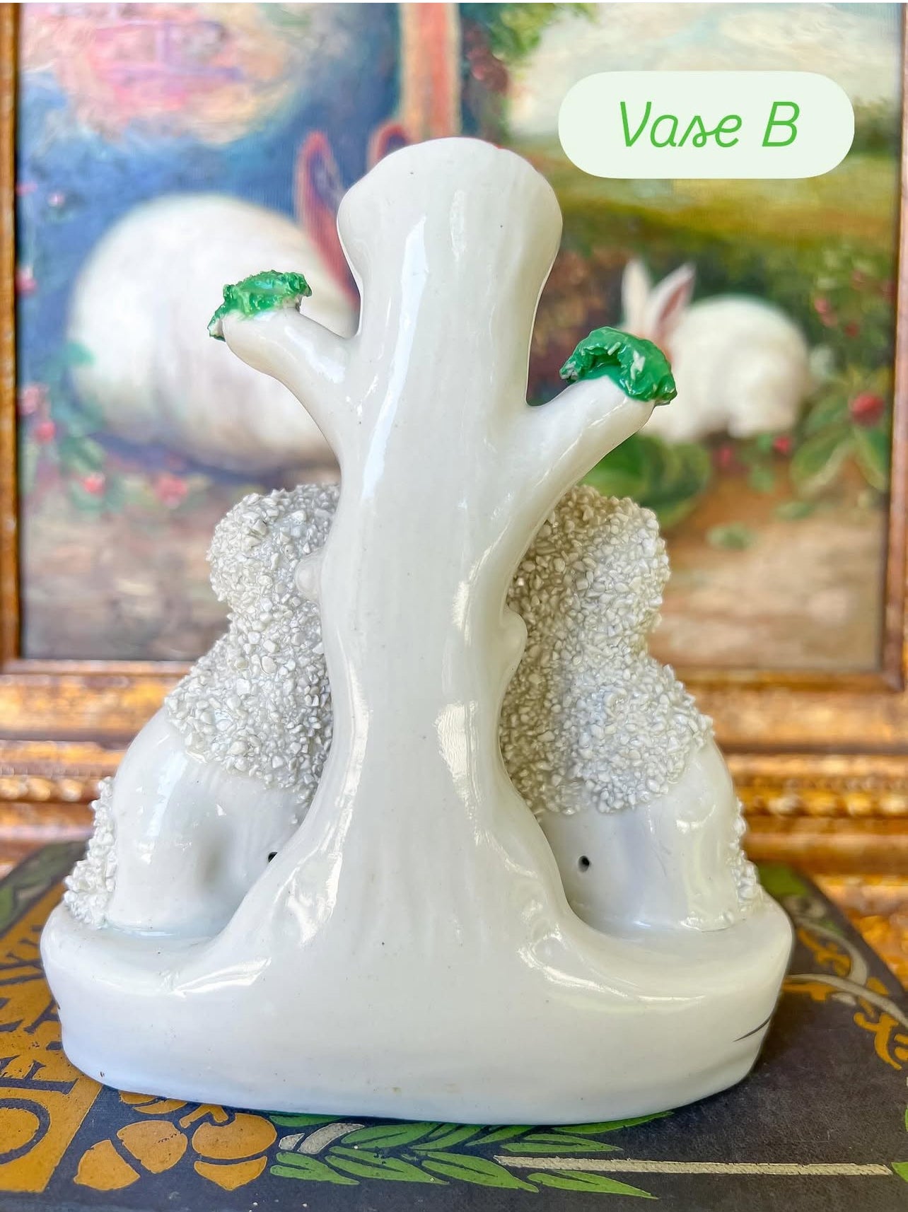 Antique confetti poodle spill vases