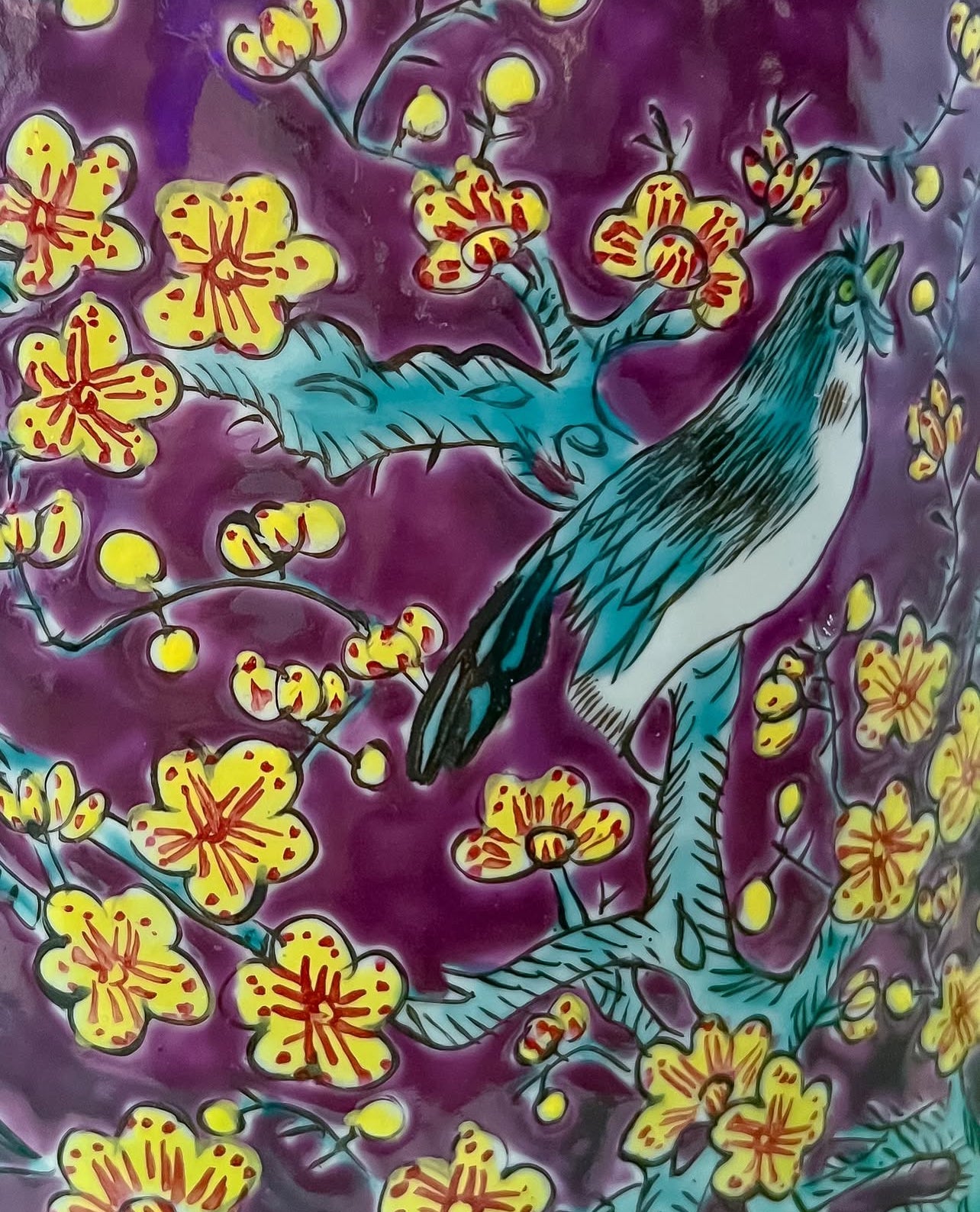 Vintage chinoiserie biscuit jar