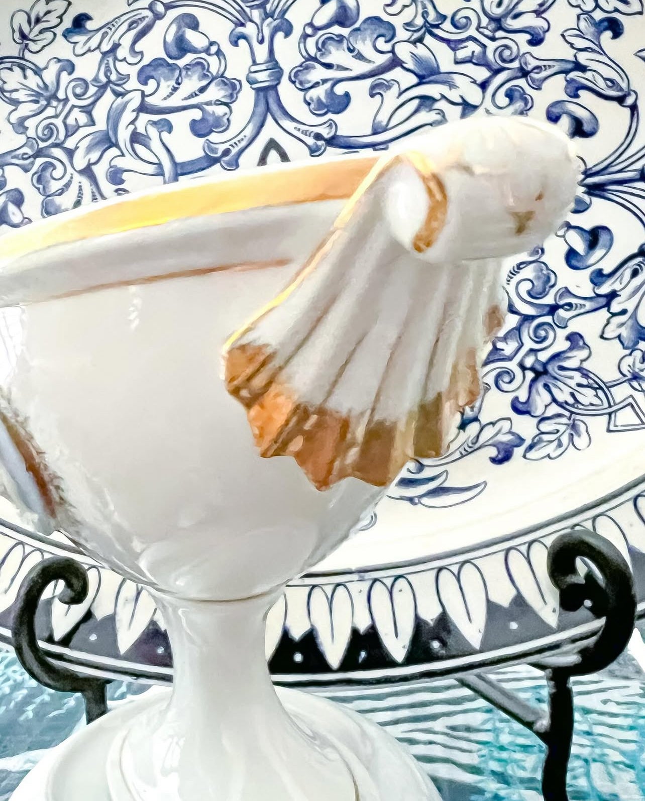 Vintage porcelain and jasperware urn pair