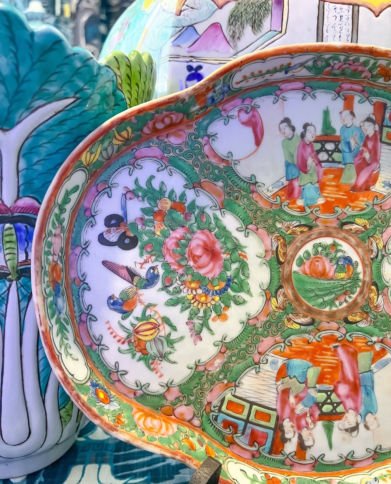Antique rose medallion platter