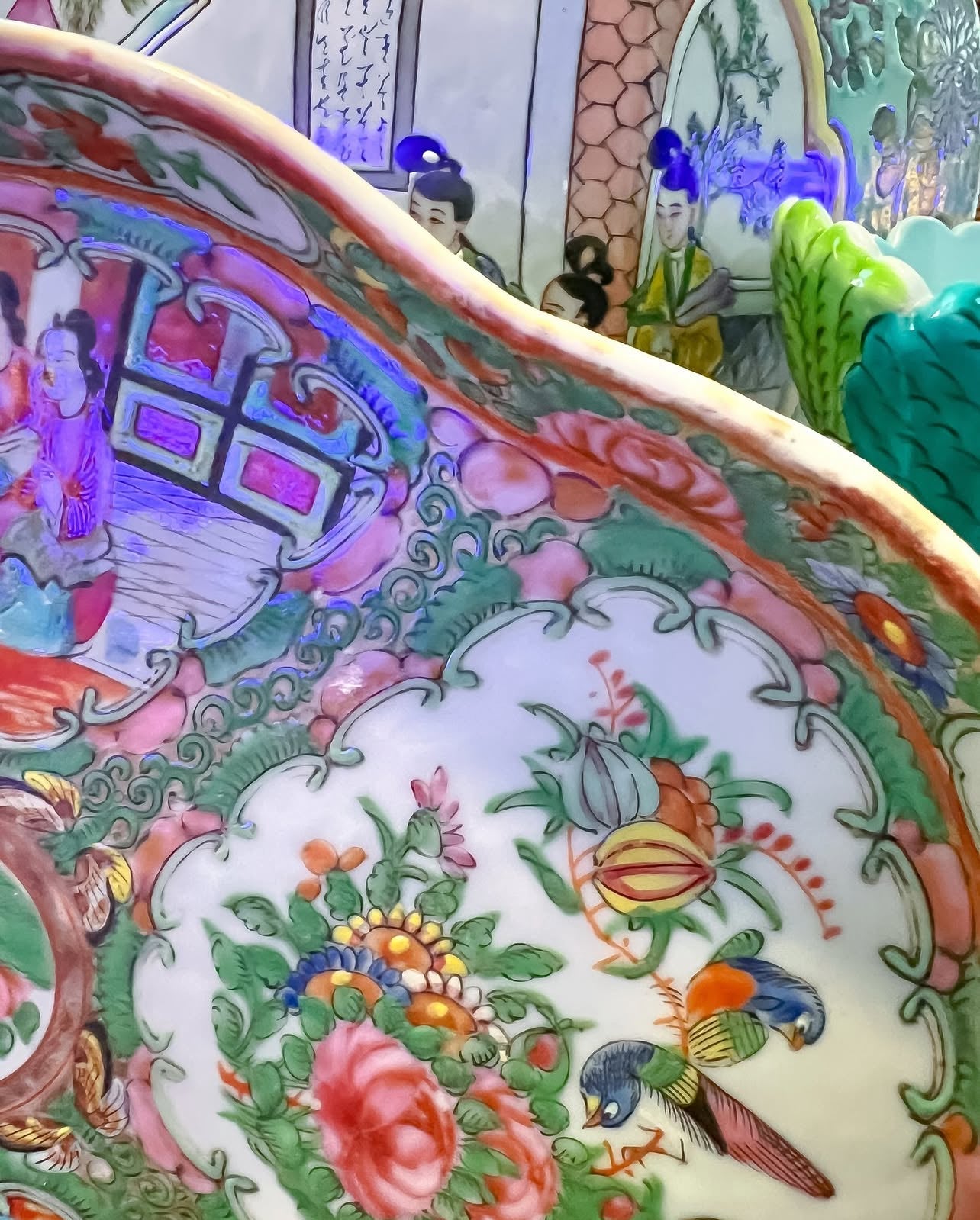 Antique rose medallion platter