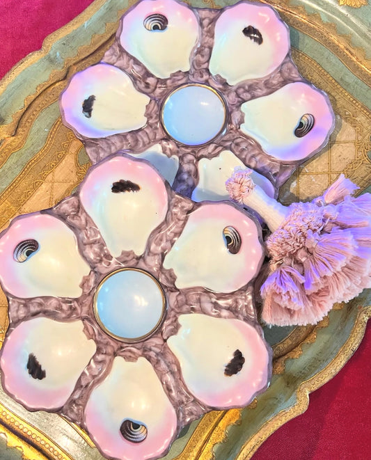 Antique French oyster plates