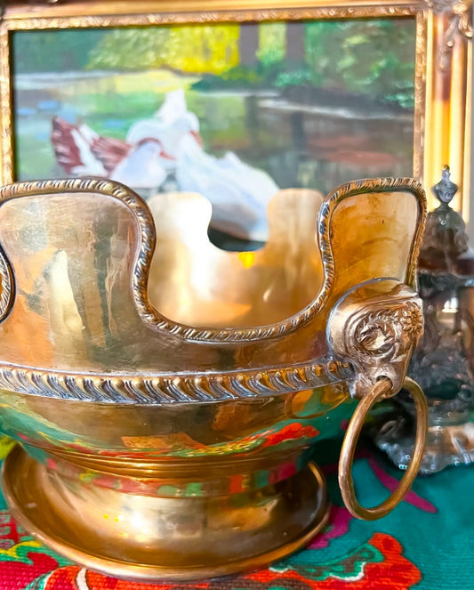 Vintage brass crown centerpiece bowl
