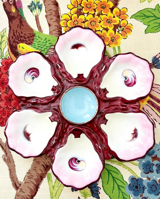 Antique French oyster plate