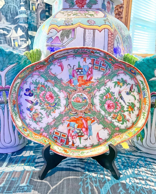 Antique rose medallion platter